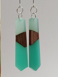 Combinatie hout en hars - hout en mint/turquoise