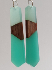 Combinatie hout en hars - hout en mint/turquoise