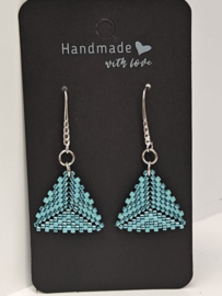 Oorhangers Miyuki triangle Aqua