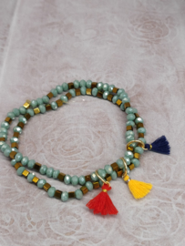 Armband "duo gold and green"