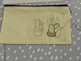 Workshop ritstasje borduren met cactussen woensdag 2 december van 14 tot 16:30 uur