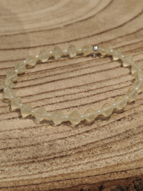 Armbandje met geslepen kristalglas uit Tjechië - frost lichtgeel ( AB