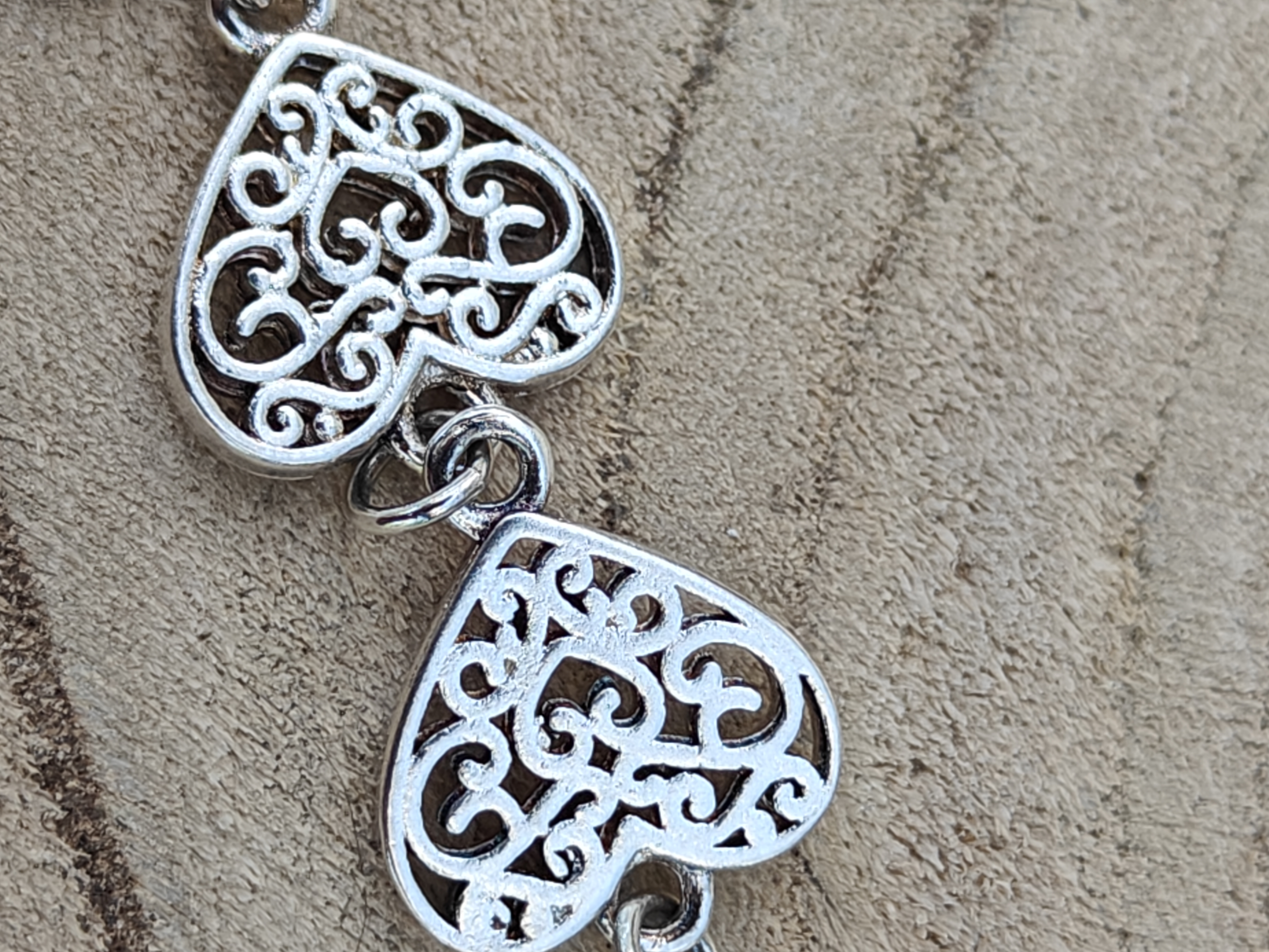 Armband in zilver "filegraan hartjes" GEEN handwerk