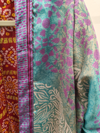 Kimono - 100% zijde - omkeerbaar ( nr16) lengte 100cm