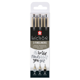 Sakura Pigma Micron set -zwart/grijs/lichtgrijs