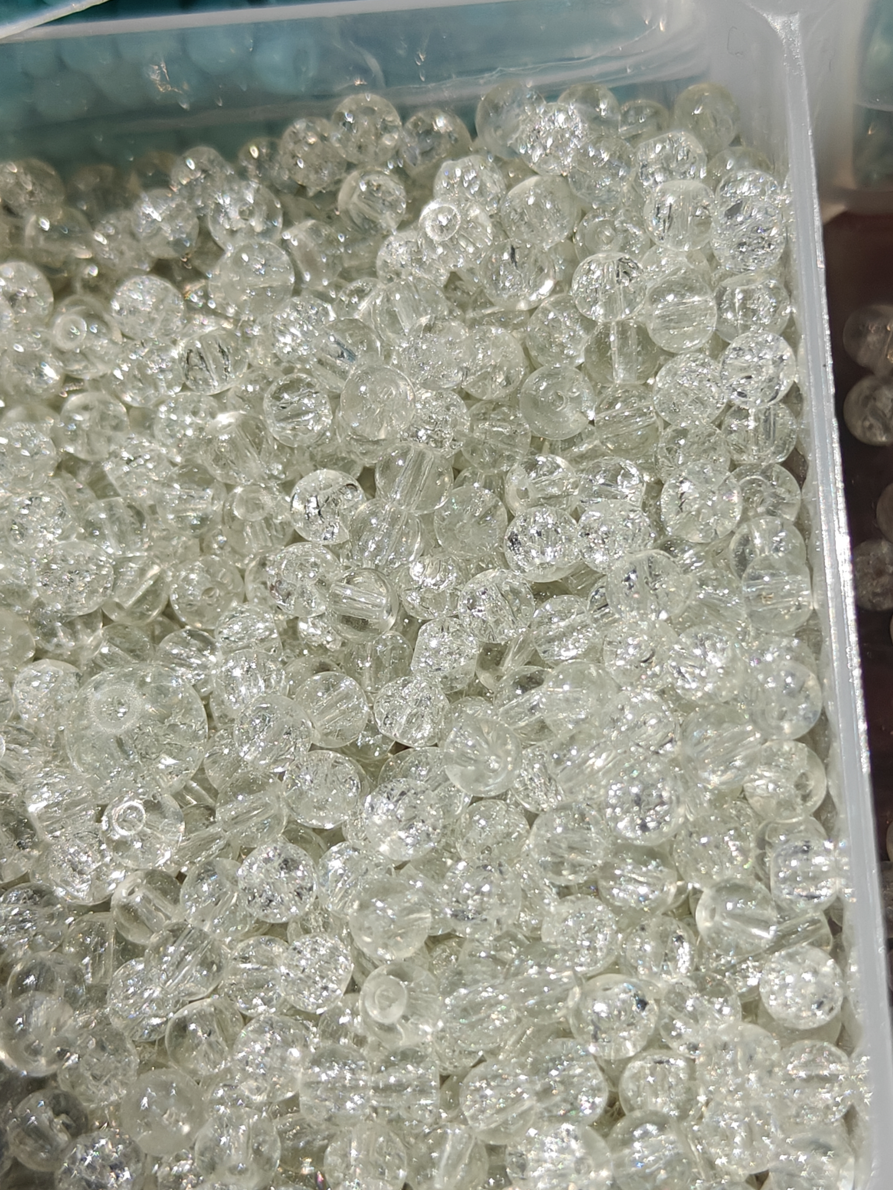 Glaskralen craquelé - 4 mm - 20 gram