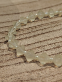 Armbandje met geslepen kristalglas uit Tjechië - frost lichtgeel ( AB
