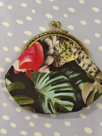 Handgemaakt tasje met clipsluiting "Jungle flowers"