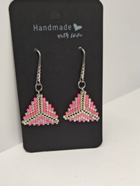 Oorhangers Miyuki triangle Pink Promise