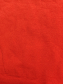 073 Katoen jersey/tricot knalrood - 140cm breed en 80cm lang
