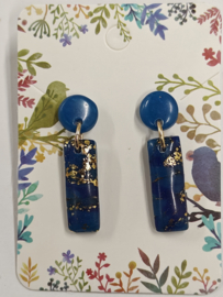 Oorsteker met hanger "goldblue"