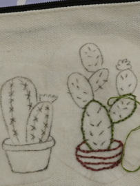 Workshop ritstasje borduren met cactussen woensdag 2 december van 14 tot 16:30 uur