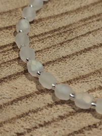 Armbandje met facet geslepen kristalglas uit Tjechië - frost wit AB