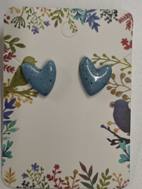 Oorsteker "Love Heart"  - hemelsblauw