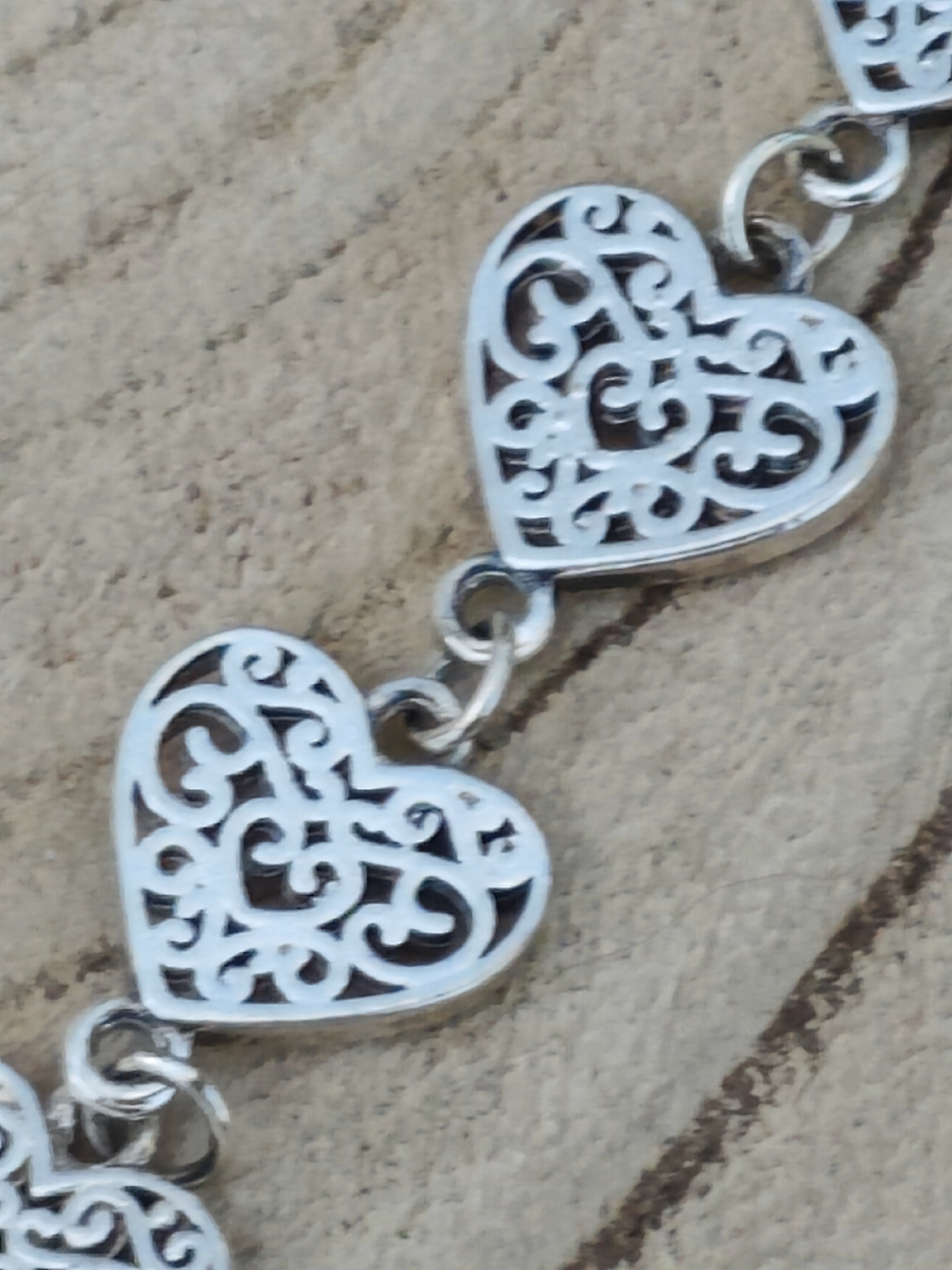 Armband in zilver "filegraan hartjes" GEEN handwerk