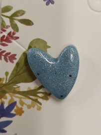 Oorsteker "Love Heart"  - hemelsblauw