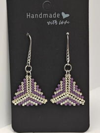 Oorhangers Miyuki triangle Purple