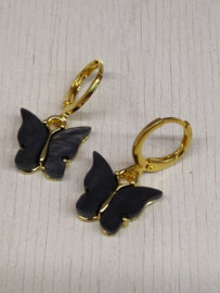 Oorbel "Butterfly" lila/zwart