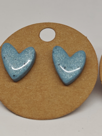 Oorsteker "Love Heart"  - hemelsblauw