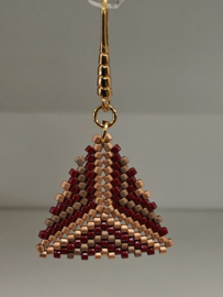 Miyuki oorbellen Triangle Bordeaux/copper