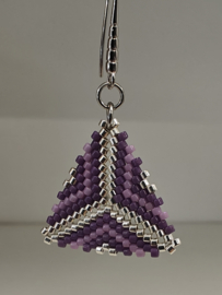 Miyuki oorbellen Triangle Silver Purple