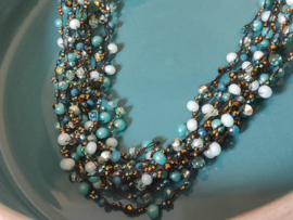 Multi Layer Halssnoer - Turquoize