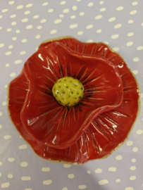 Klaproos in keramiek klein  - +/- 11 cm diameter