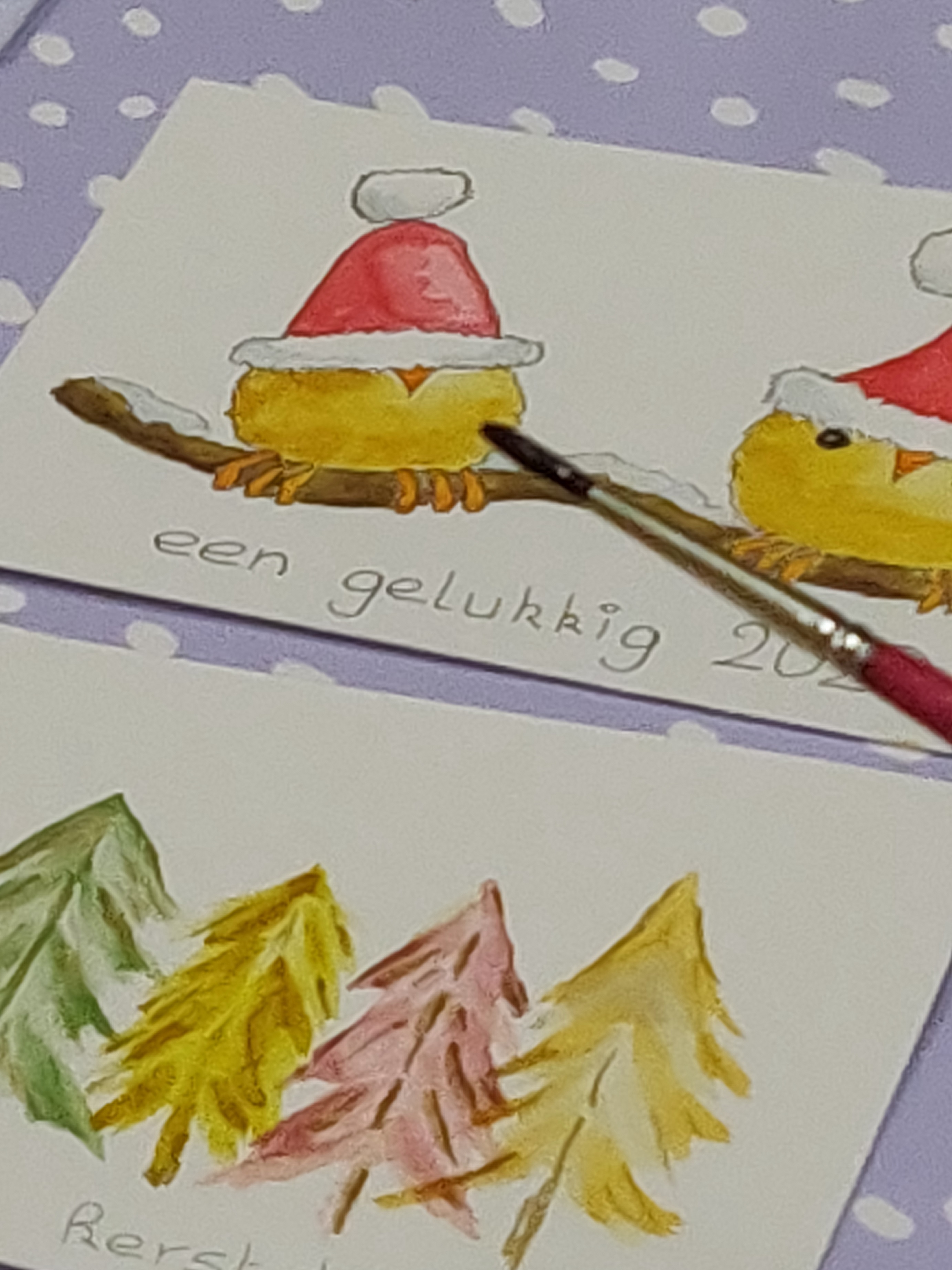 Aquarel thema namiddag  "(Kerst)kaartjes" donderdag  13 november van 14 tot 17 uur