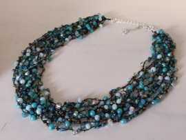 Multi Layer Halssnoer - Turquoize