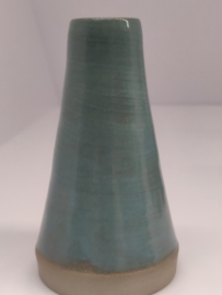 Minivaasje 6 - kleur zacht turquoise - handwerk gestempeld