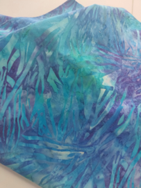 Batik stof - katoen, blauwe golven- per 10 cm