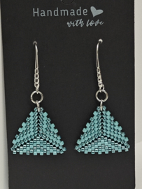 Oorhangers Miyuki triangle Aqua