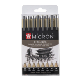 Sakura Pigma Micron Set 8 Zwart 003- 005-01-02-03-04-05-08