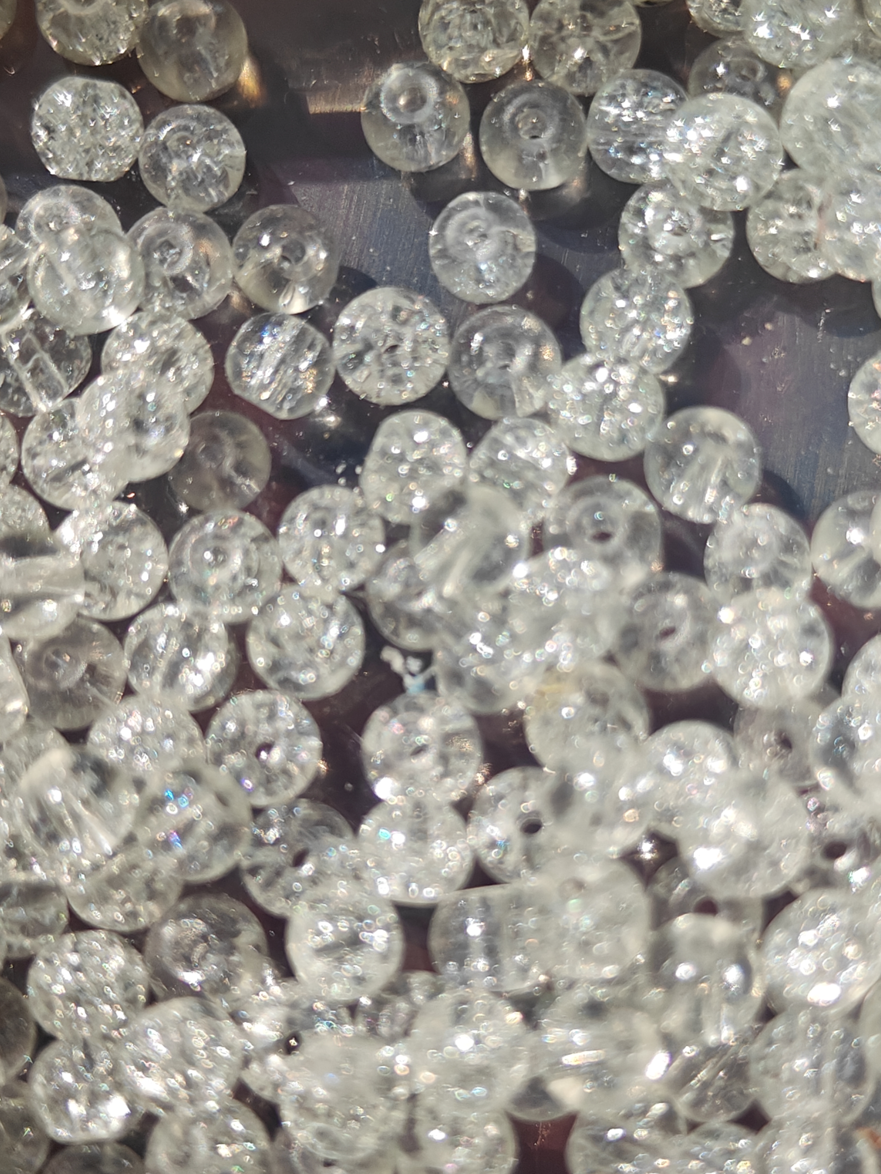 Glaskralen craquelé - 4 mm - 9 gram