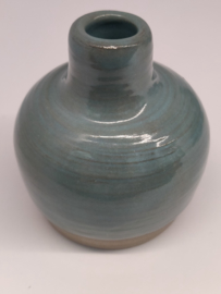 Minivaasje 5 - kleur zacht turquoise - handwerk gestempeld