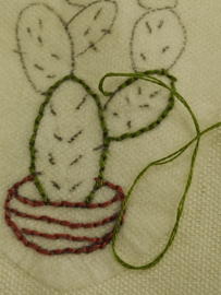 Workshop ritstasje borduren met cactussen woensdag 2 december van 14 tot 16:30 uur