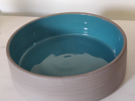 Turquoise keramiek : Ovenschotel  17cm diameter en 5 cm hoog