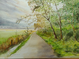 "Lentewandeling" Aquarel 24 X 30 cm