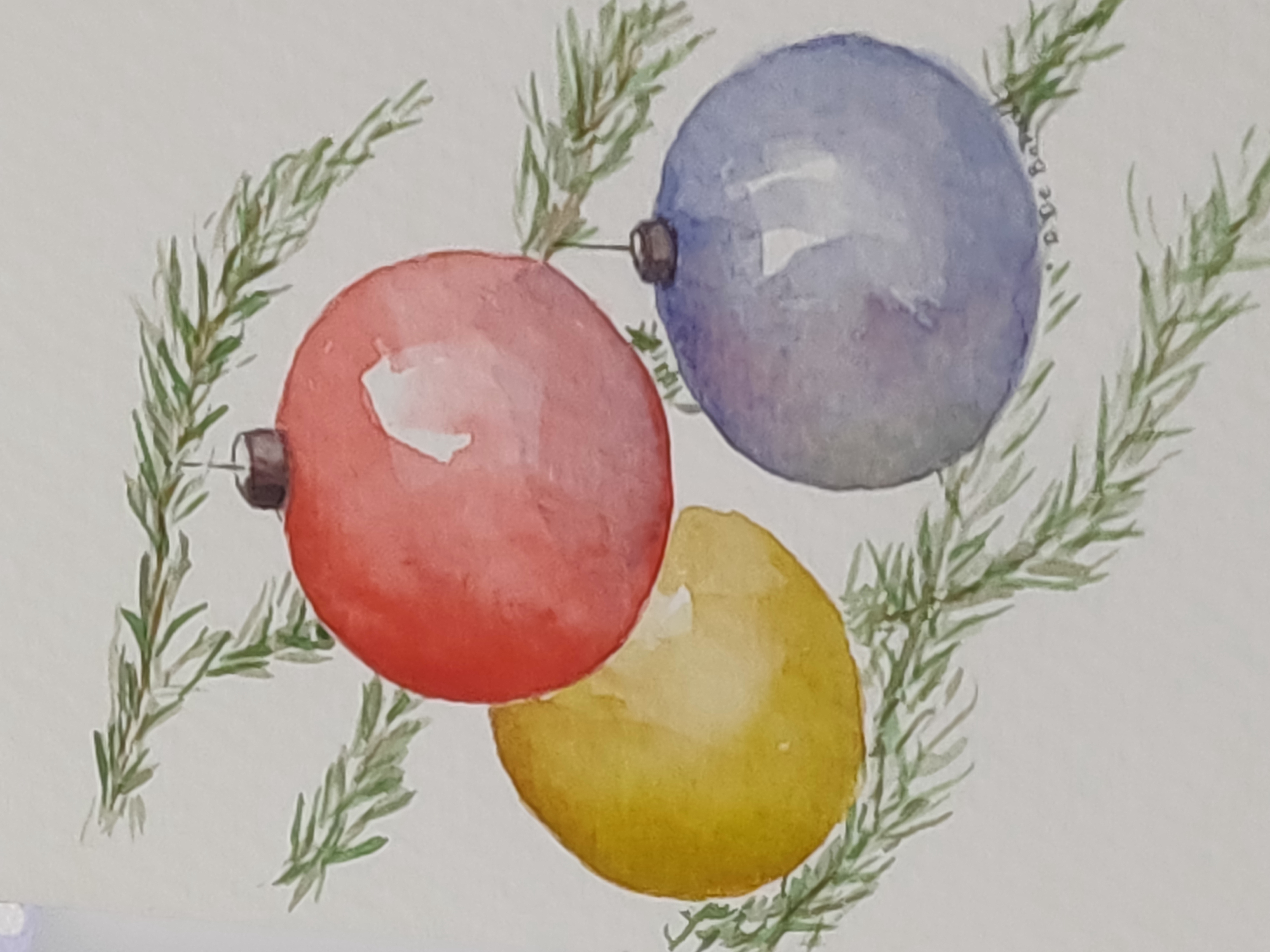 Aquarel thema namiddag  "(Kerst)kaartjes" donderdag  13 november van 14 tot 17 uur