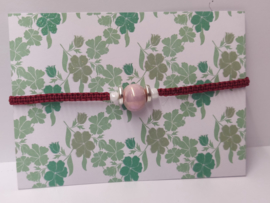 Armbandje macramé rose porselein