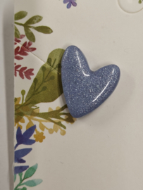Oorsteker "Love Heart"  - staalblauw