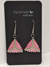 Oorhangers Miyuki triangle Pink Promise