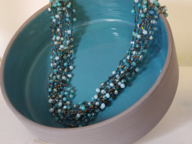 Multi Layer Halssnoer - Turquoize