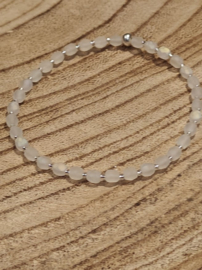 Armbandje met facet geslepen kristalglas uit Tjechië - frost wit AB