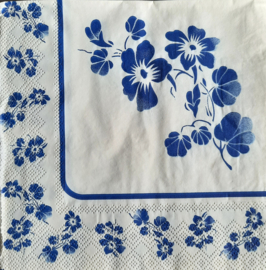 8493 Bloemen (creme/blauw)