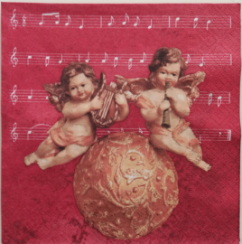 1869a Engeltjes en muziek (rood)