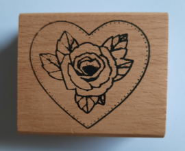 Stempel "hart met roos"