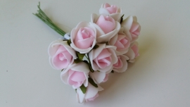 KB029 Foam roosjes roze klein (set van 12)