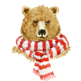 8190 Winter Brown Bear