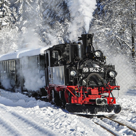 8138 Stoomtrein in de sneeuw